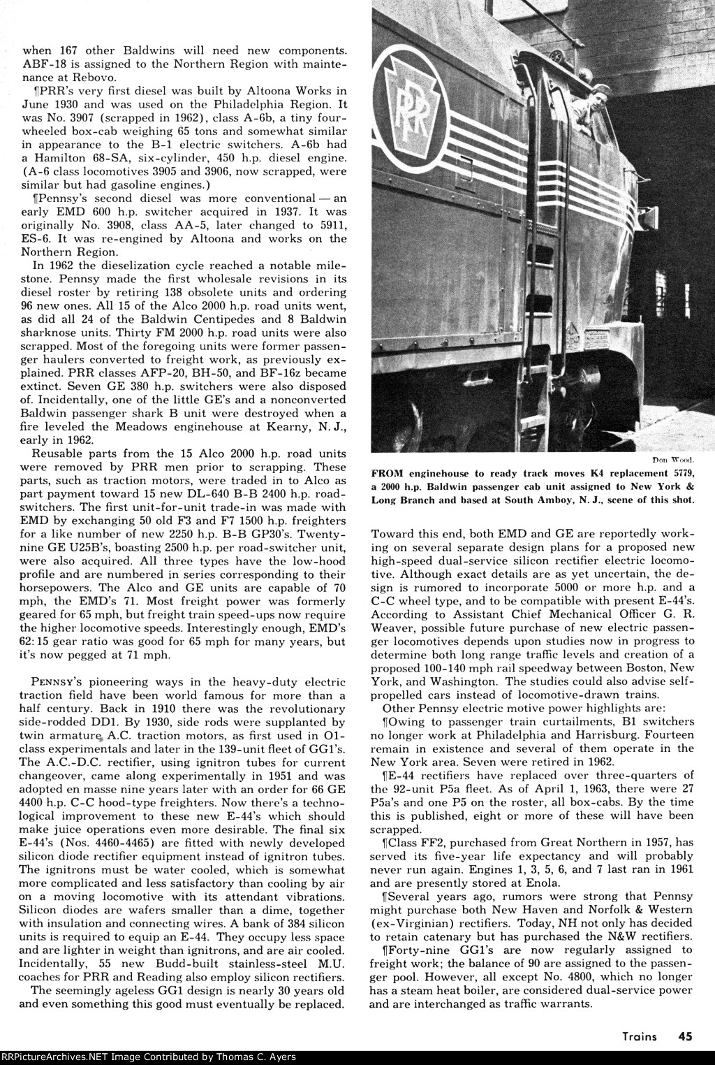 PRR "Largest Locomotive Fleet," Page 45, 1964